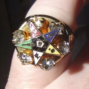 Eastern Star Ring Earring set Vintage